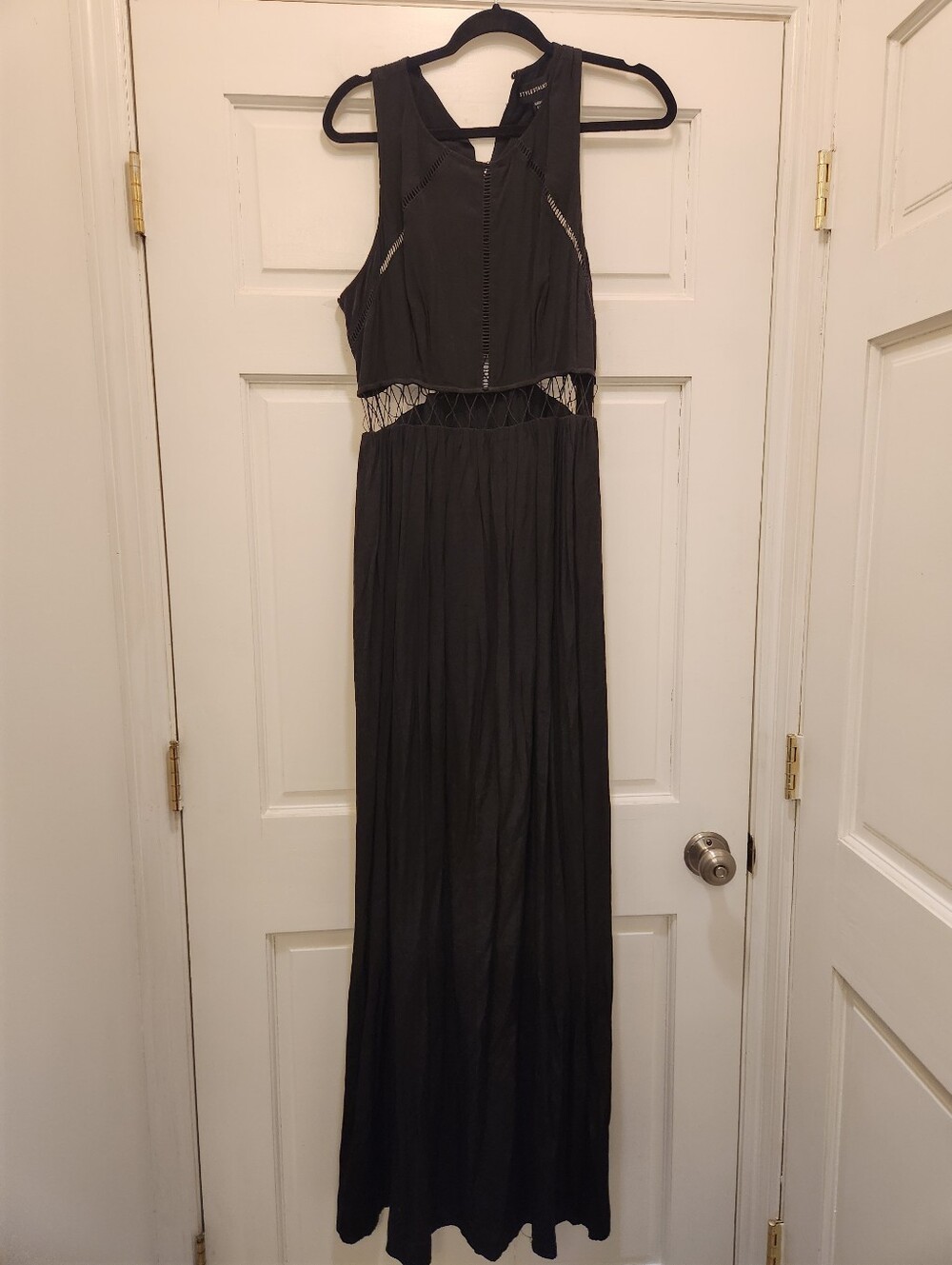 Stylestalker Goth Indie Sleaze Hipster Cut Out Black Maxi Dress L